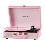 Portable Suitcase Turntable 3 Speeds Bluetooth Pink Silver Jorlai Vinyl Record. Fixed Price $89.99.