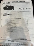 Orig. Sharp CDS77 CD-S77GY Repair & Service Manual **original*. Fixed Price $29.99.