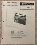 SEP/80 Sanyo M-z 50 Cassette Recorder Service Manual. Fixed Price $20.00.