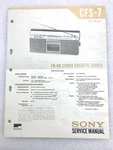 Original Oem Sony CFS-7 Service Repair Manual Fm Am Stereo Cassette Corder Boom. Fixed Price $24.99.