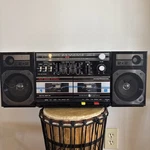 Vtg Rare 1980S Ge 3-5671A Dual Cassette Stereo Boombox Aux Detachable Speakers. Fixed Price $94.00.