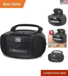 Portable Am/fm Boombox With Cd & Cassette Player - Classic Black. Fixed Price $93.92.
