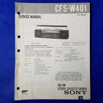 Sony CFS-W401 Service Manual Original Paper Oem Repair Guide Usa. Fixed Price $19.96.