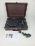Qfx TURN-101 Portable Retro Suitcase Turntable Bluetooth/aux/speaker (tested). Fixed Price $49.97.