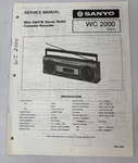 Vintage Sanyo Service Manual Model Number Wc 2000. Fixed Price $10.00.