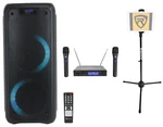 Rockville Party Dual 6.5" Karaoke Machine System+wireless Mics+tablet Stand. Fixed Price $157.00.