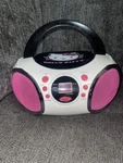 *read* Hello Kitty Cd Player Am Fm Radio Boombox KT2026MBY Pink 2013 Rare. Fixed Price $38.00.