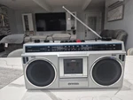 *read* Vintage Sanyo M9802 Silver Boombox Am/fm Radio Cassette. Fixed Price $120.00.