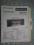 Sanyo M-W240 MW240 Service Manual Original Repair Book Stereo Boombox Radio. Fixed Price $19.98.