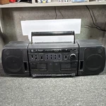 Ge Boombox Dual Cassette Deck Hi-speed Dubbing Am/fm Radio Bass Boost Black. Fixed Price $40.00.