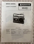 Apr/ 81 Sanyo M6400 Cassette Recorder Service Manual. Fixed Price $20.00.