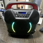 Ion Portable Bluetooth Boombox Speaker W/ Led Light Show, Black/red, Usb. Fixed Price $35.00.