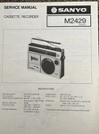 1978 Sanyo M2429 Portable Cassette Recorder Service Manual. Fixed Price $15.00.