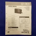 Sony ICF-SW20 Service Manual Original Paper Oem Repair Guide Usa. Fixed Price $106.75.