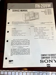 Sony FH-209W FH209W Service Manual From The Usa **original** 4160 6965. Fixed Price $13.79.