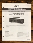 Jvc PC-W47 Stereo / Boombox Service Manual *original*. Fixed Price $24.97.
