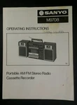 Sanyo M9708 Oem Operating Instructions Manual Original 1986 Boom Box Cassette. Fixed Price $12.60.