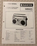 SEP/80 Sanyo 9925 Portable Stereo Radio Cassette Recorder Service Manual. Fixed Price $20.00.