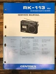 Pioneer RK-113 Radio Cassette Service Manual *original*. Fixed Price $14.97.