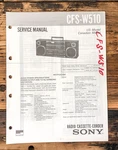 Sony CFS-W510 Radio / Boombox Service Manual *original*. Fixed Price $19.97.