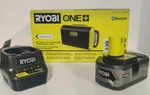 Ryobi Jobsite Speaker Amplifier Bluetooth 18V + 4AH Battery And Charger PAD01B. Fixed Price $179.99.