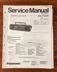Panasonic RX-FW25 Radio Cassette Service Manual *original*. Fixed Price $24.97.