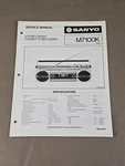 Sanyo Stereo Radio Cassette Recorder M7100K Service Manual D-6077. Fixed Price $54.95.