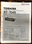 Toshiba RT-7045 Radio Cassette Service Manual *original*. Fixed Price $19.97.