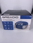 Greadio Player Boombox Cassette CD-X2A Am/fm, Bluetooth, Aux, Blue, Portabl. Fixed Price $50.00.