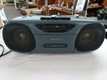Vintage Philco Portable Radio Cassette Player Model No. 123K. Fixed Price $23.99.