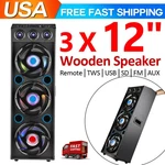 Triple 12" Wooden Cabinet Bluetooth Party Speaker Tws & Remote For Home Outdoor. Fixed Price $251.47.