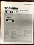 Toshiba RT-6035 Radio Cassette Service Manual *original*. Fixed Price $19.97.