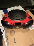 Onn. Portable Bluetooth Cd Boombox With Fm Radio, Black/red, Tested. Fixed Price $25.00.