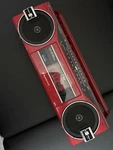 Vintage Red Sanyo Am/fm Stereo Cassette Recorder Boombox Ac/dc. Fixed Price $89.99.