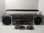 General Electric Boombox Radio Dual Cassette Fm/am Model 3-5631A. Fixed Price $46.99.