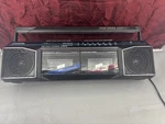 Vintage Am/fm Boom Box Dual Cassette High Speed Dubbing Model 3-5632A. Fixed Price $35.00.
