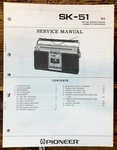 Pioneer SK-51 Radio Service Manual *original*. Fixed Price $19.97.