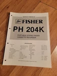Fisher Ph 204K Boombox Stereo Service Manual Repair. Fixed Price $19.99.