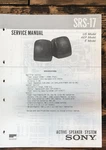 Sony SRS-17 Speaker Service Manual *original*. Fixed Price $19.97.