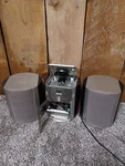 Emerson Stereo Model MS7630 - Silver Circular Unit W/ Radio Cd & Cassette. Fixed Price $44.95.