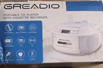 Greadio CD-X2A Portable Cd/cassette Player Am/fm Radio Bluetooth Usb Aux. Fixed Price $62.99.