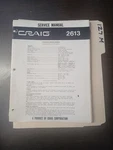 Craig 2613 Service Manual Original Repair Book Am/fm Radio Tape Recorder. Fixed Price $49.99.