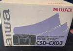Aiwa CSD-EX03 Gray Cd Player Cassette Am/fm Stereo Radio Recorder Headphone. Fixed Price $140.00.