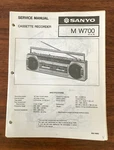 Sanyo W700 Boombox / Radio Cassette Service Manual *original*. Fixed Price $24.89.