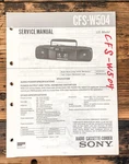 Sony CFS-W504 Radio / Boombox Service Manual *original*. Fixed Price $19.97.