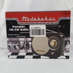 Studebaker Portable Am/fm Radio With Auxiliary Input Jack & Foldable Handle. Fixed Price $18.99.
