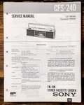 Sony CFS-240 Radio / Stereo Service Manual *original*. Fixed Price $19.97.