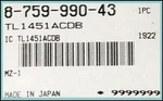Pcs New And Genuine Sony 8-759-990-43 Ic TL1451ACDB TL-1451ACDB MZ-1 Minidisk. Fixed Price $11.00.