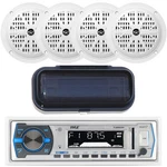 Pyle PLMRB29W Marine Boat MP3 Usb Sd Aux Am/fm Radio, 4 White Speakers /cover. Fixed Price $99.99.