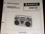 Sanyo M9810K Radio Cassette Recorder Service Manual. Fixed Price $8.98.